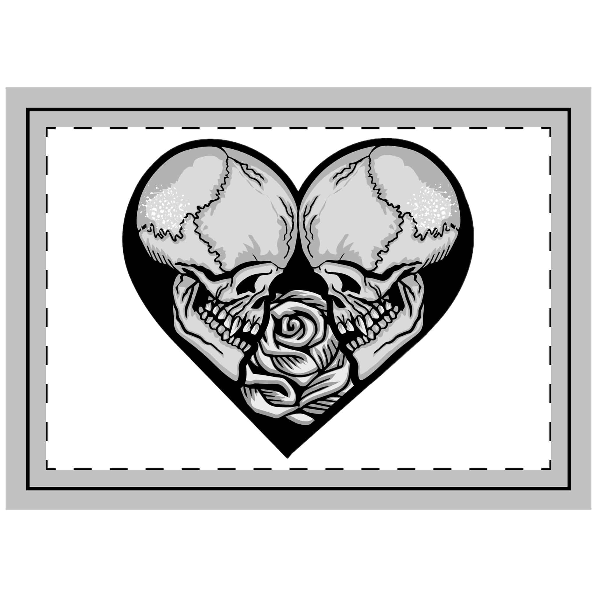 Gothic Sign With Skull Heart Grunge Vintage Design T Shirts Throw Pillow
