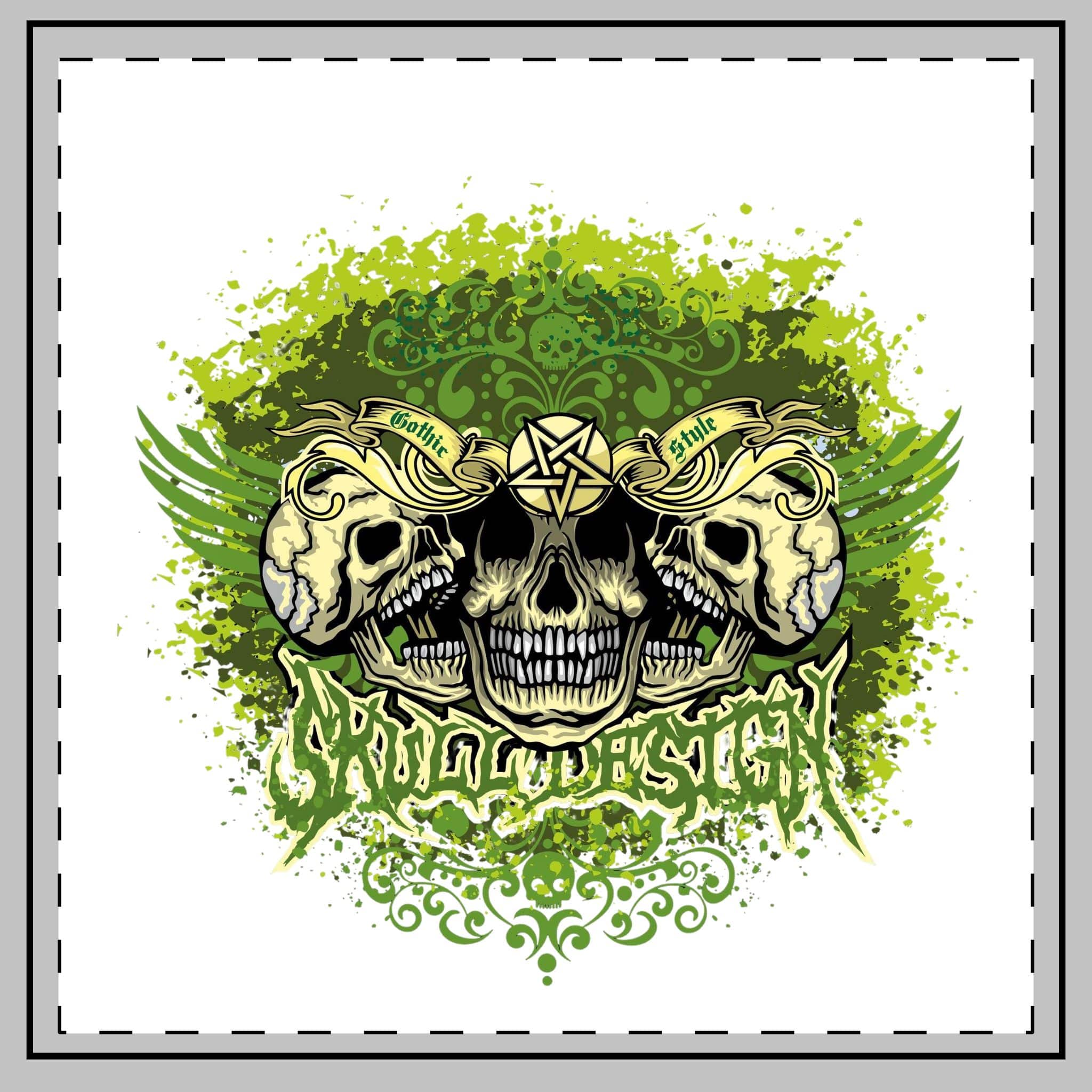 Gothic Sign With Skull Wings Grunge Vintage Design T Shirts Throw Pillow - Image 2