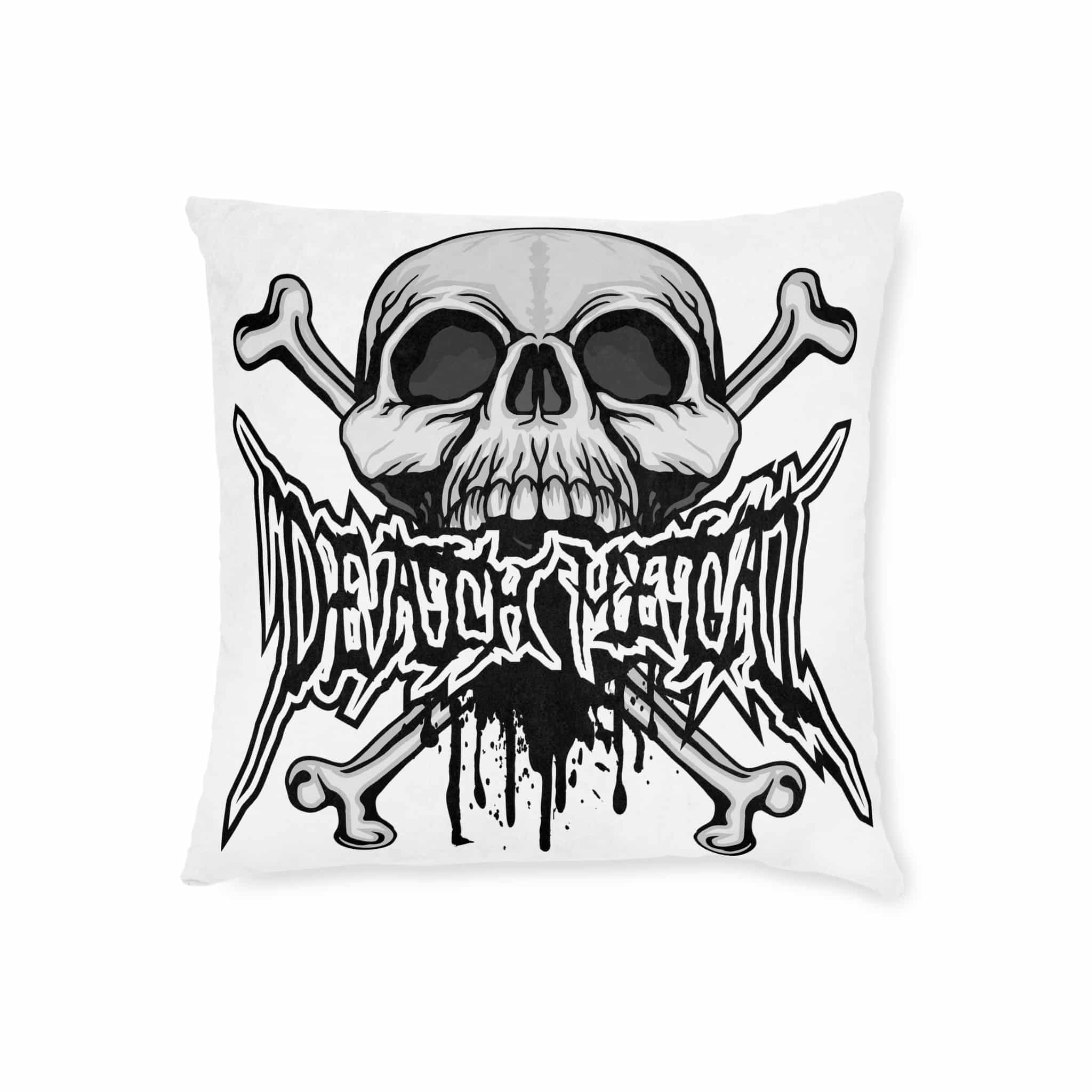 Gothic Sign With Skull Grunge Vintage Design T Shirts (56) Square Pillow Pink Back - Image 5