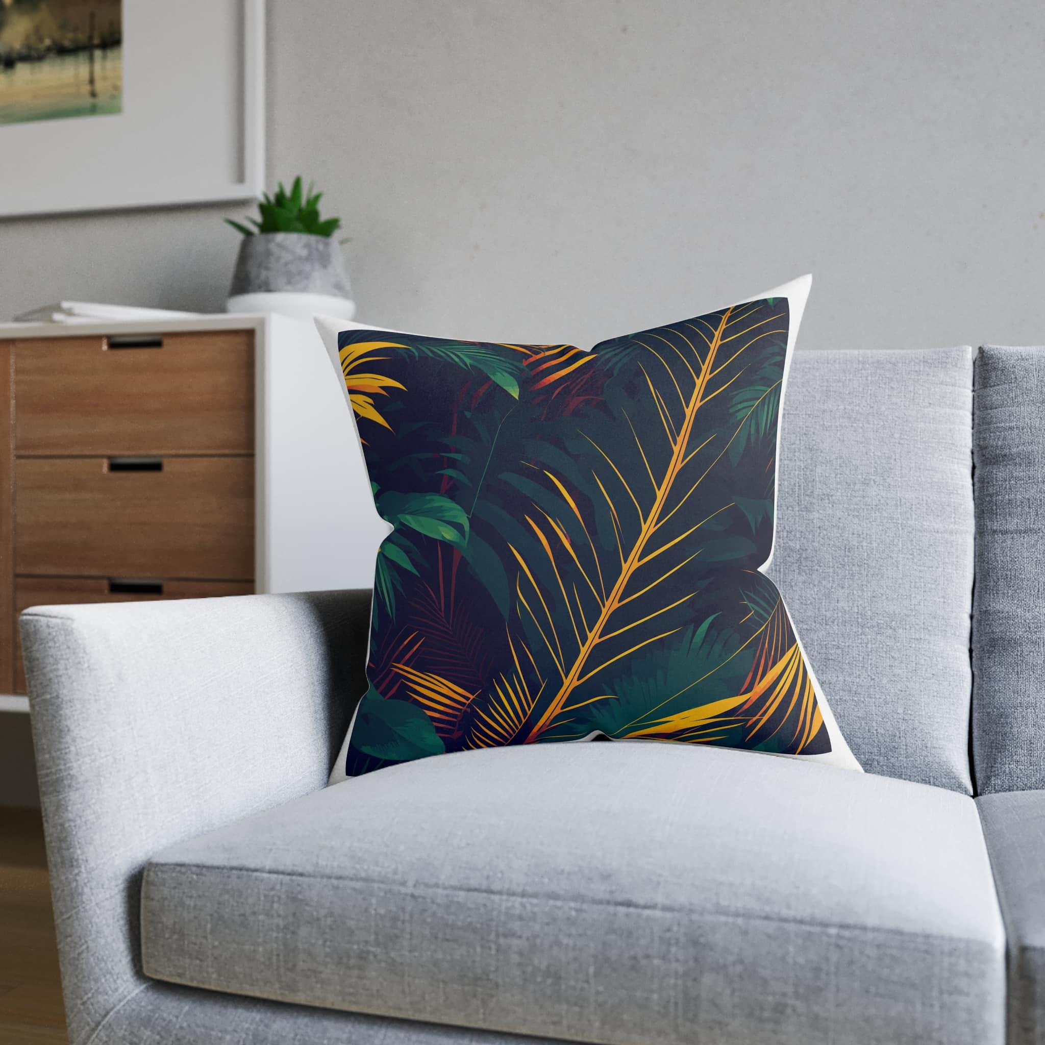 Pattern Sameless Jungle V1 Square Pillow Pink Back - Image 12
