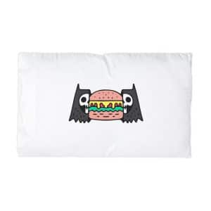 Cool Two Half Cat Skull Head With Cheeseburger Inside Illustration T Shirt Street Wear Microfiber Pillowcase