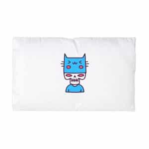 Cool Skull With Cat Hat Illustration T Shirt Sticker Apparel Merchandise Microfiber Pillowcase