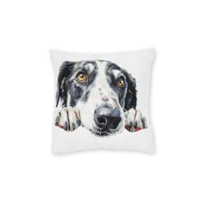 Dogs 13 Square Pillow Pink Back