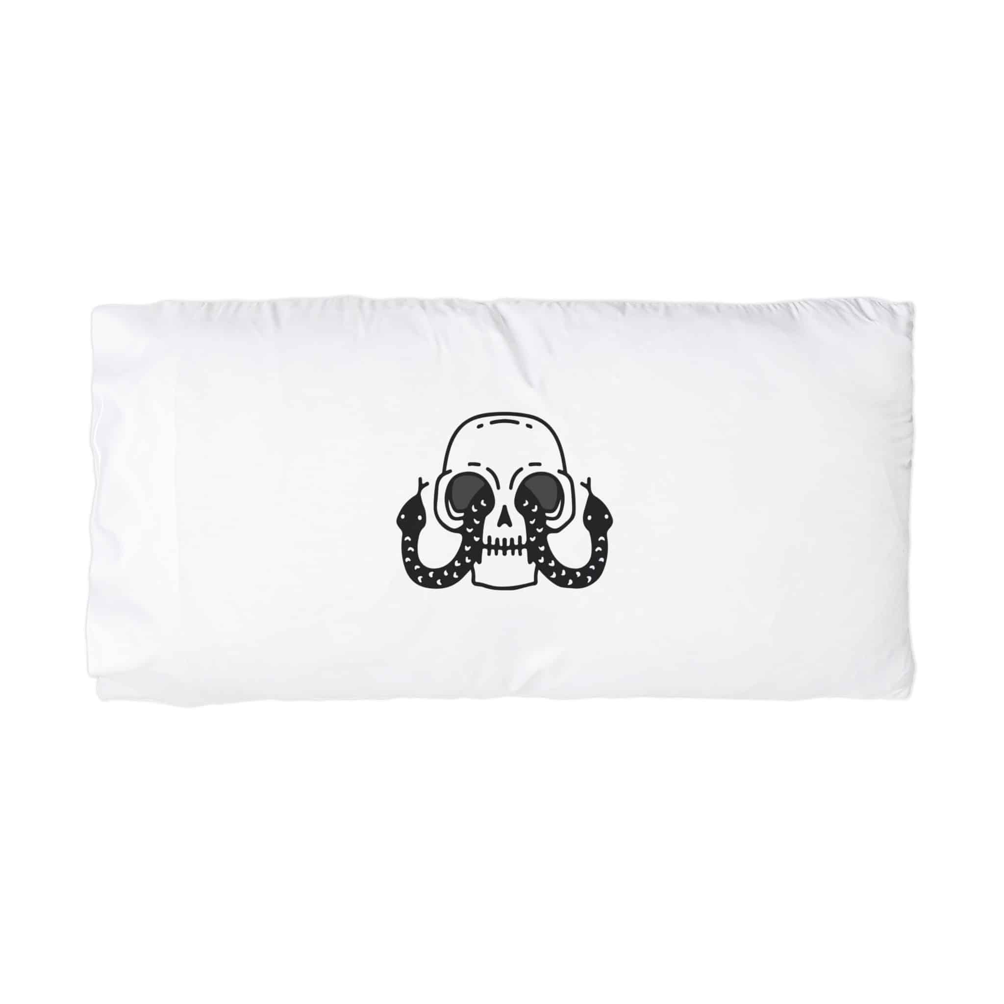 Cool Skull Head With Snakes Eyes Illustration T Shirt Sticker Apparel Merchandise Microfiber Pillowcase - Image 3