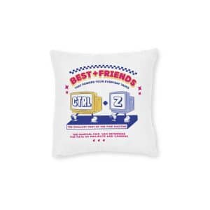 Ctrl Z Graphic Tees Design Square Pillow Pink Back