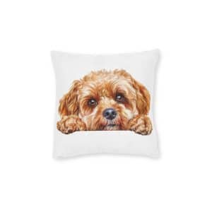 Dogs 37 Square Pillow Pink Back