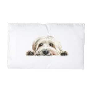 White Dog 2 Microfiber Pillowcase