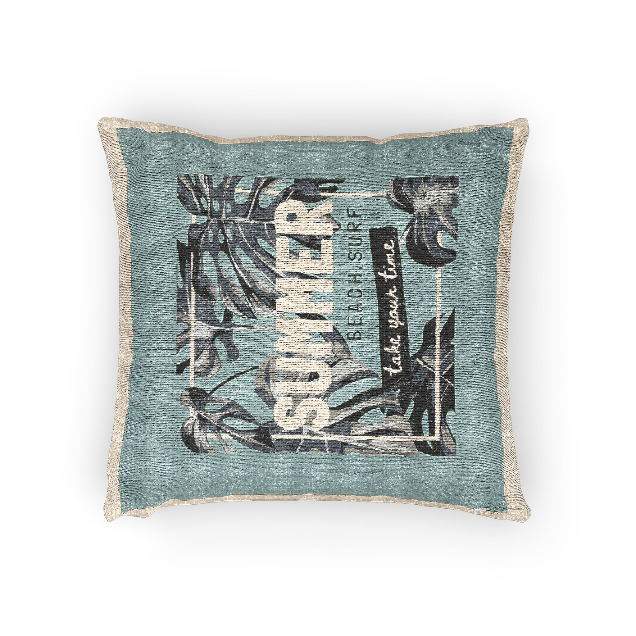 Summer Beach Surf Woven Pillow - Image 2
