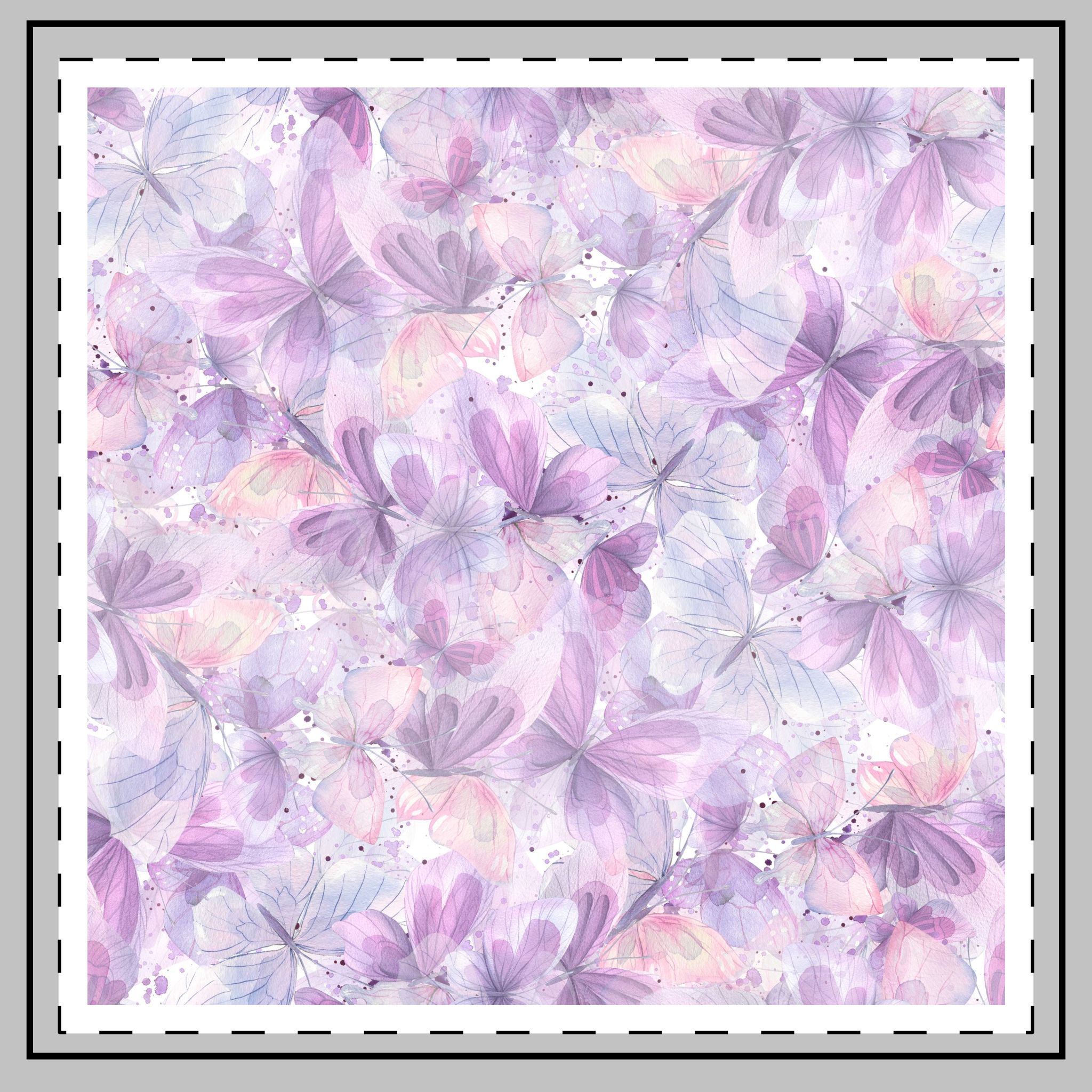 Lilac Pink Blue Butterflies Watercolor Illustration Seamless Pattern White Background From Cats Butterflies Collection Fabric Textile Wallpaper Packaging Wrapping Paper Decoration Throw Pillow - Image 2