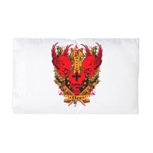 Crossed Marked Skull Between Flying Skulls Microfiber Pillowcase