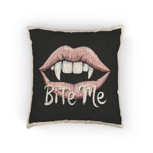 Bite Me Woven Pillow