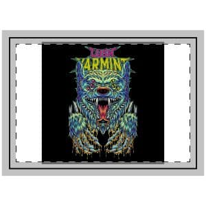 Three Eyed Wolf With Text Illustration Throw Pillow