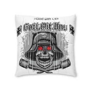 Skull German Military Helmet Grenades Grunge Vintage Design T Shirts Tufted Floor Pillow Square