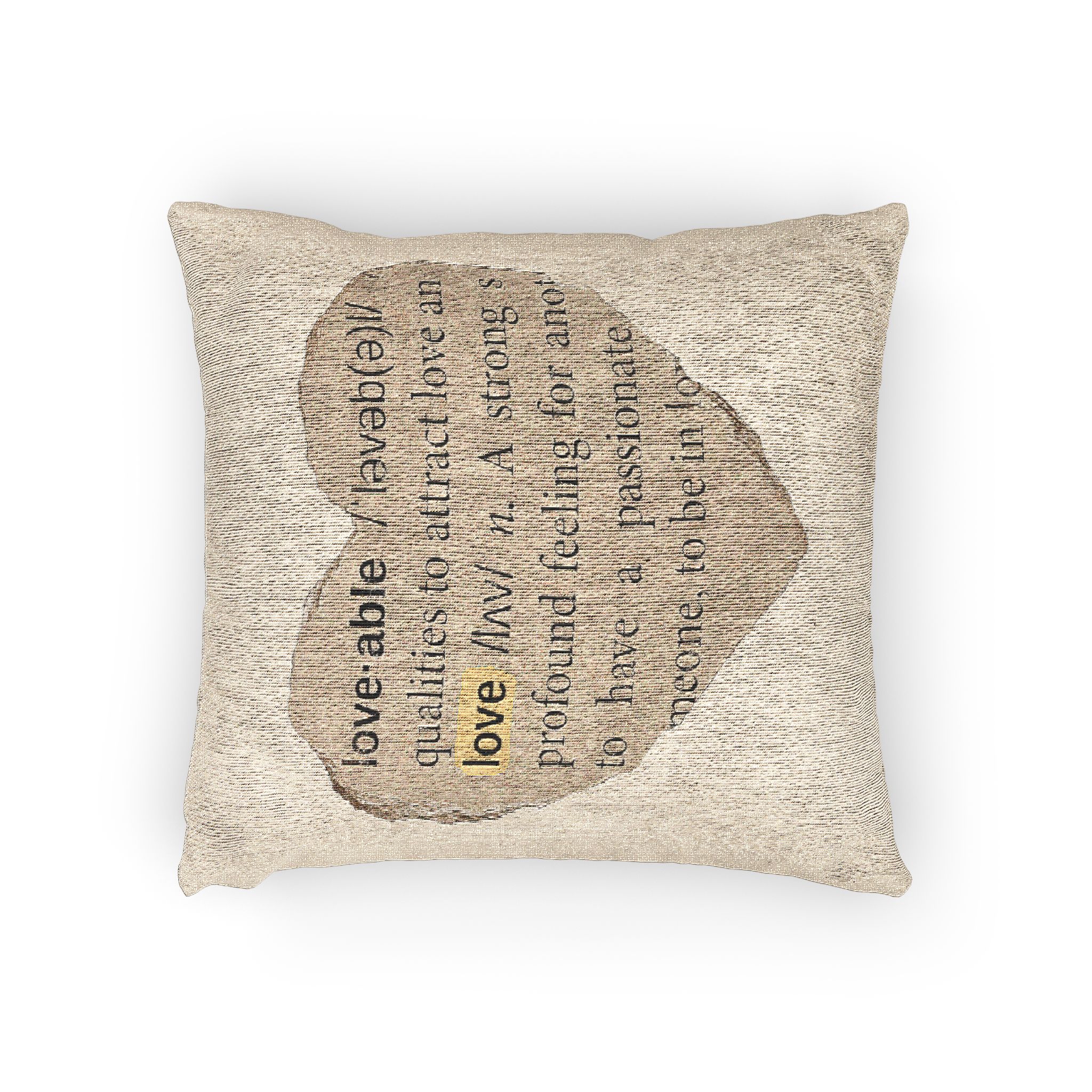 Love Definition Png Sticker Ripped Paper Ephemera Transparent Background Woven Pillow - Image 2