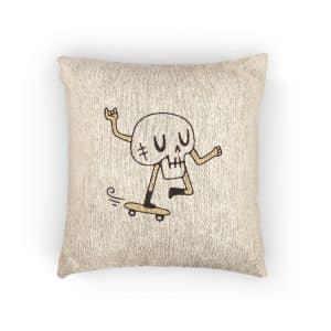 Cool Skull Riding Skateboard Illustration T Shirt Poster Sticker Apparel Merchandise Woven Pillow