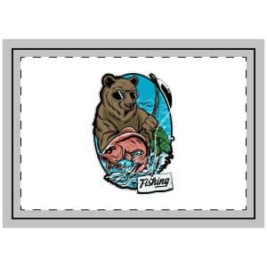 Bear Fishing Salmon Throw Pillow