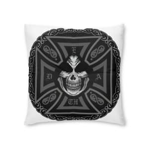 Gothic Sign With Skull Grunge Vintage Design T Shirts Tufted Floor Pillow Square