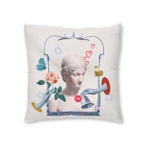 Greek Goddess Statue Online Dating Notification Aesthetic Mixed Media Tufted Floor Pillow Square
