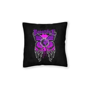 Beautiful Butterfly Street Style Vintage Fashion Square Pillow Pink Back