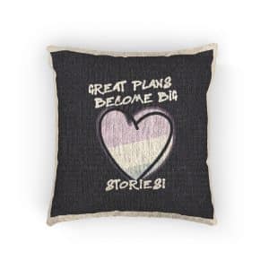 Great Plans Become Big Stories Woven Pillow