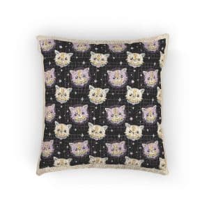 Hand Drawn Kitschy Pattern Woven Pillow