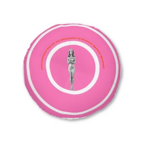 Vector International Day Elimination Violence Against Women Poster Banner Tufted Floor Pillow Round