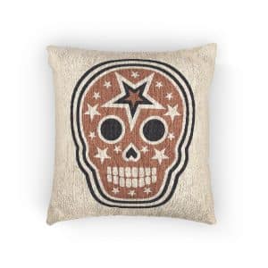 Skull With American Flag Grunge Vintage Design T Shirts Woven Pillow