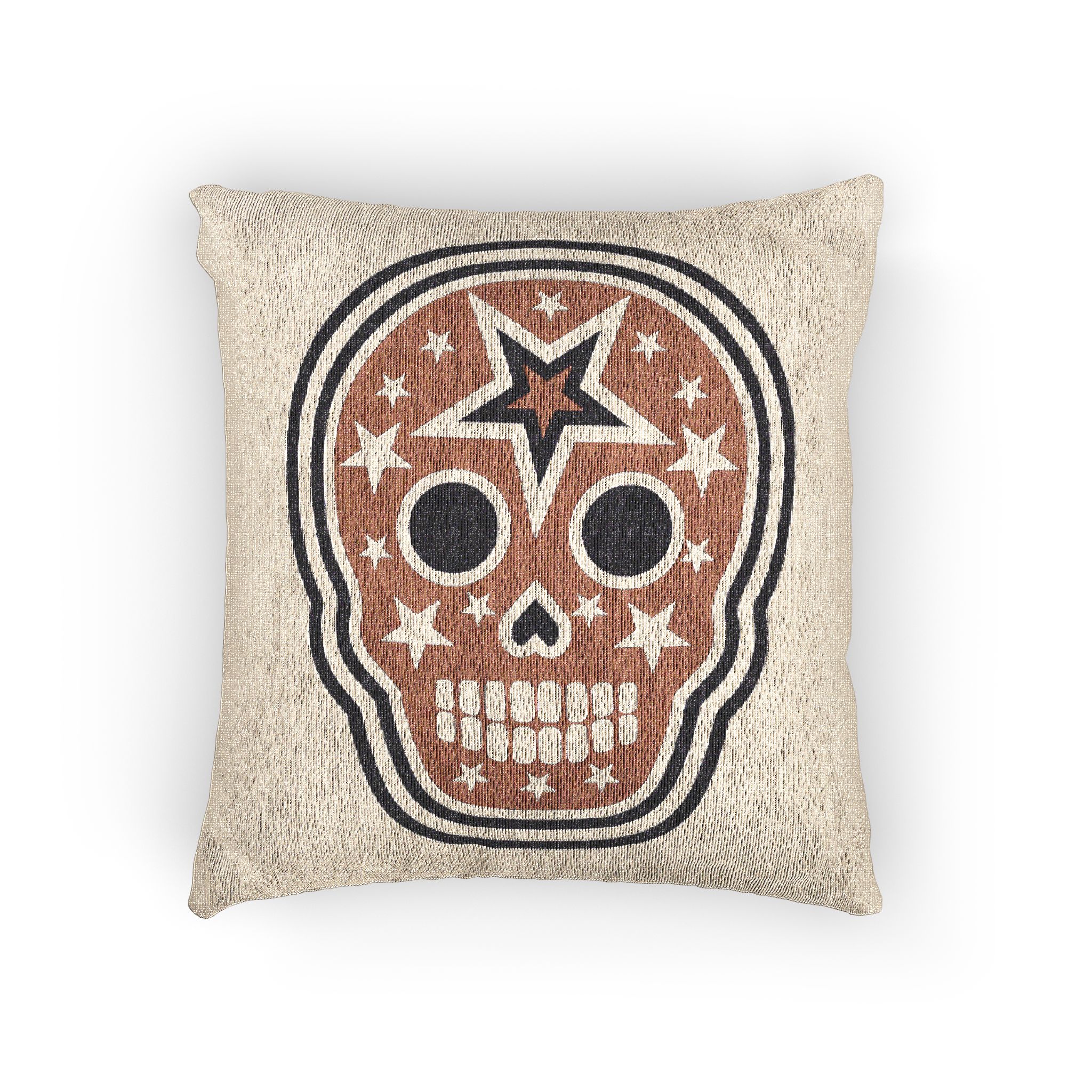 Skull With American Flag Grunge Vintage Design T Shirts Woven Pillow