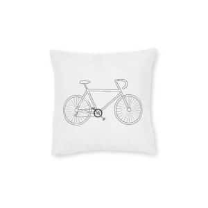 Bike 1 Square Pillow Pink Back