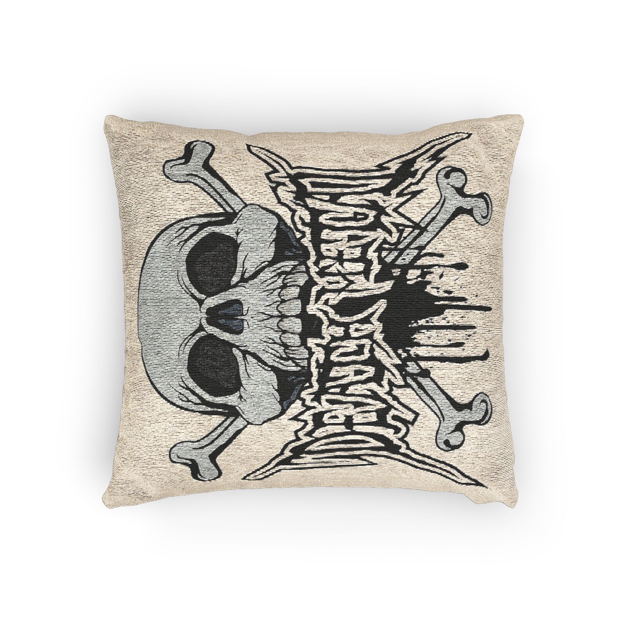 Gothic Sign With Skull Grunge Vintage Design T Shirts (56) Woven Pillow - Image 4