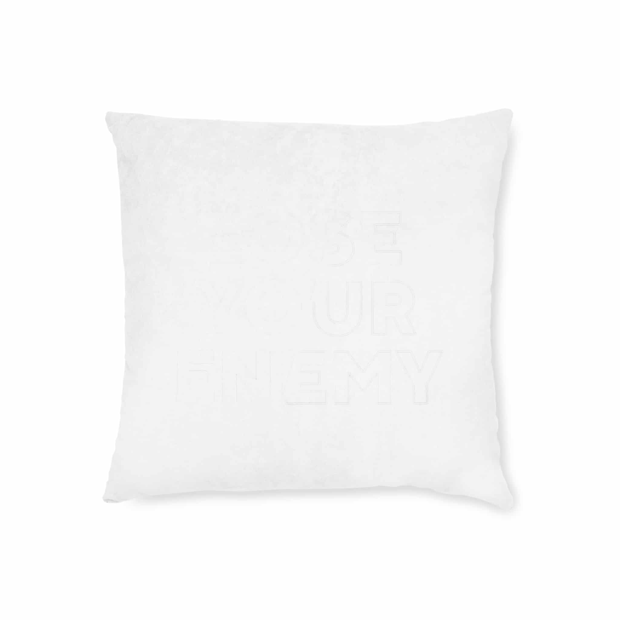 Lose Your Enemy Square Pillow Pink Back - Image 5