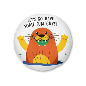 Lets Go Have Some Fun Guys Tufted Floor Pillow Round