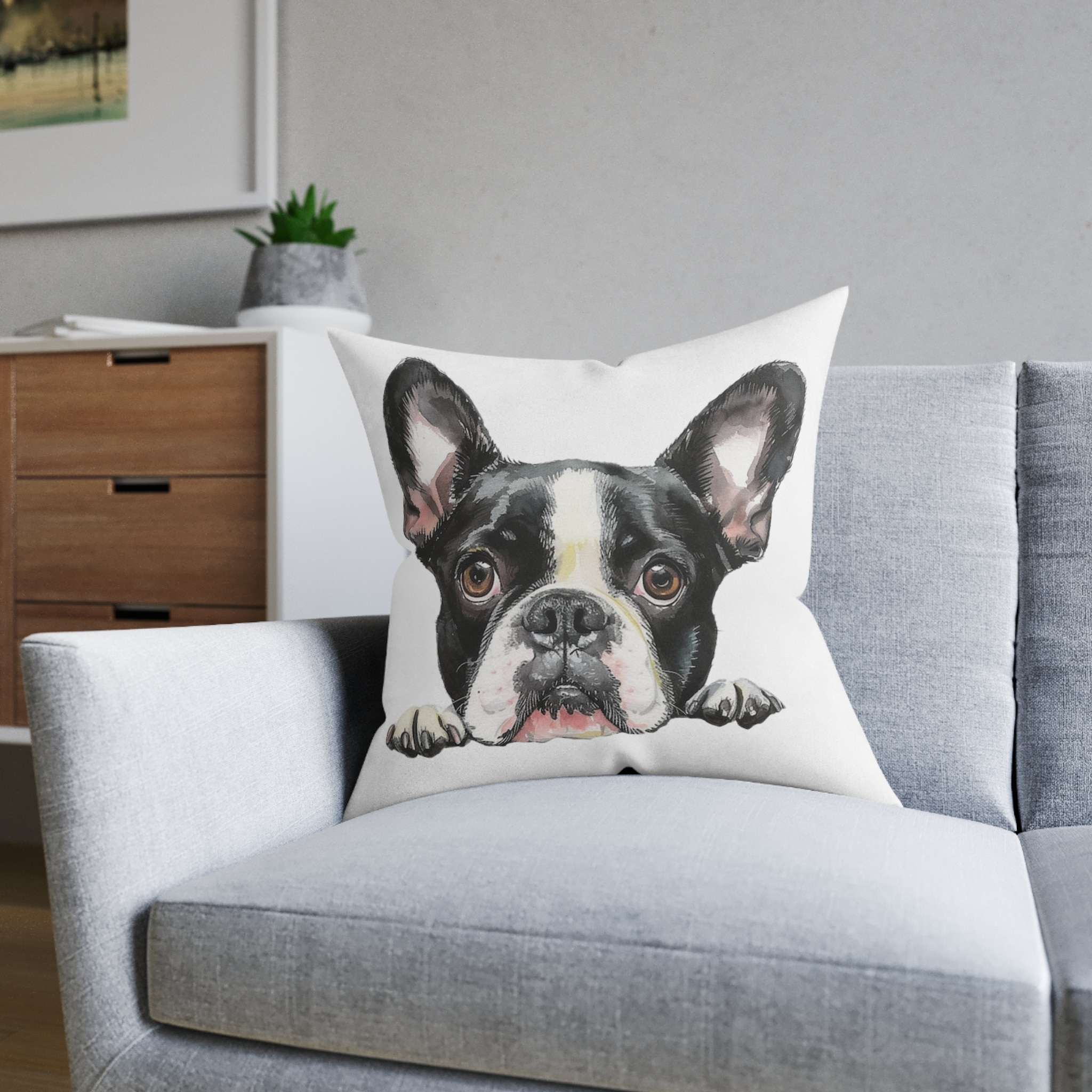 Dogs 31 Square Pillow Pink Back - Image 12