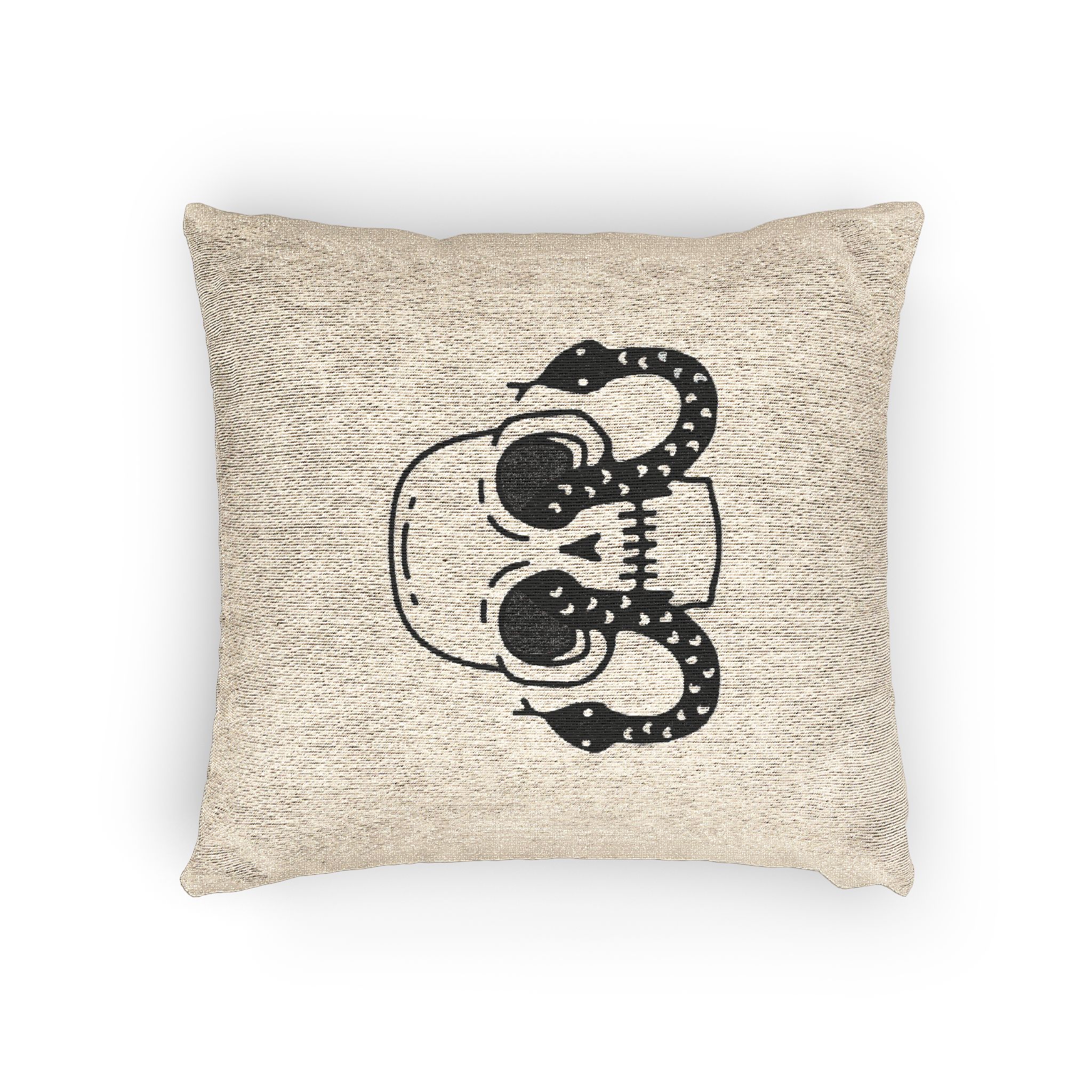 Cool Skull Head With Snakes Eyes Illustration T Shirt Sticker Apparel Merchandise Woven Pillow - Image 4