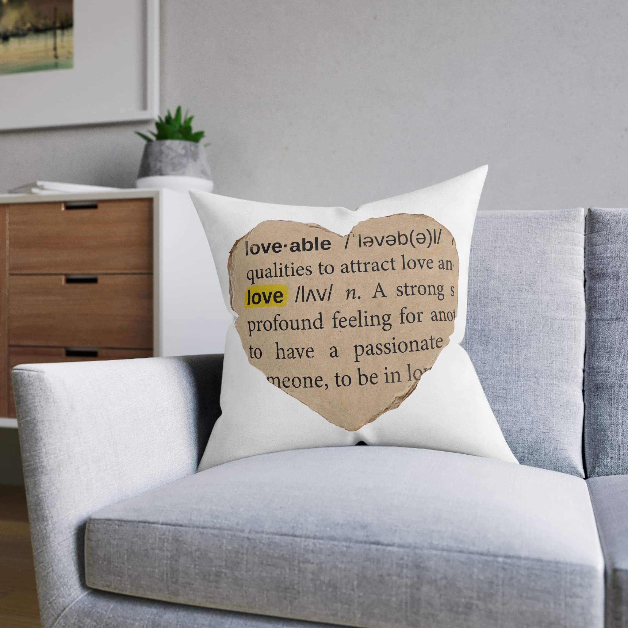 Love Definition Png Sticker Ripped Paper Ephemera Transparent Background Square Pillow Pink Back - Image 12