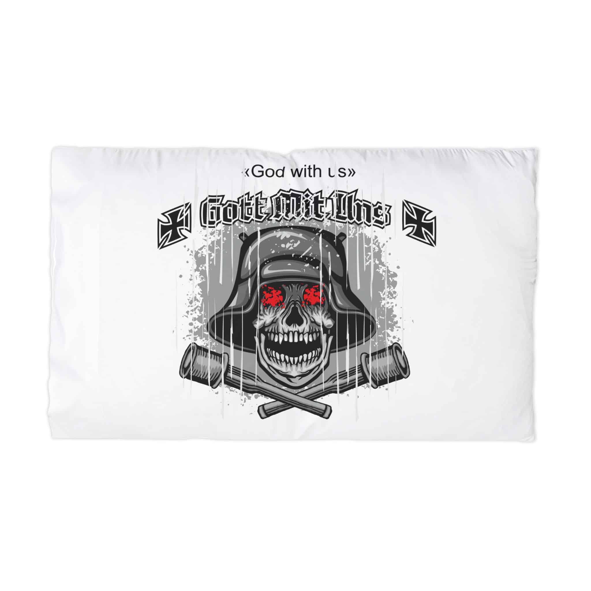 Skull German Military Helmet Grenades Grunge Vintage Design T Shirts Microfiber Pillowcase