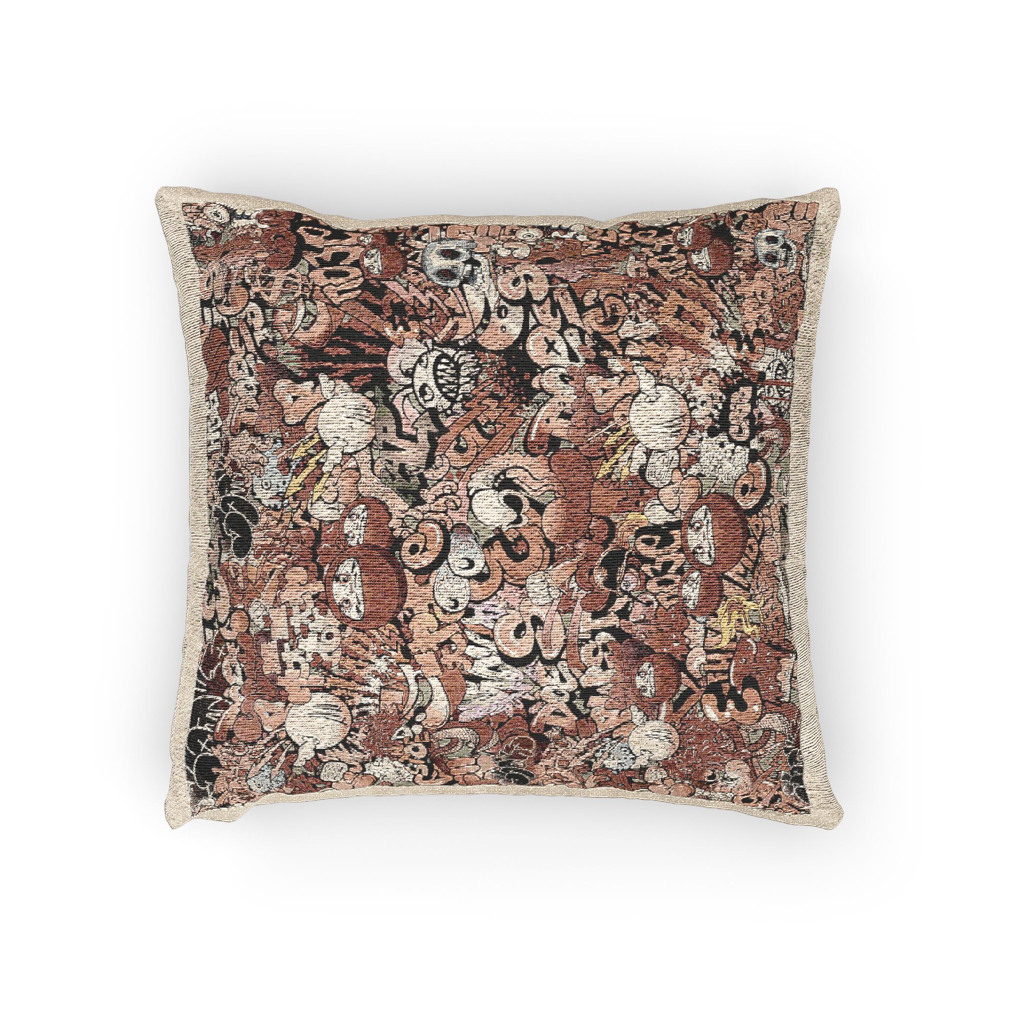 Seamless Graffiti Pattern 1 Woven Pillow - Image 2
