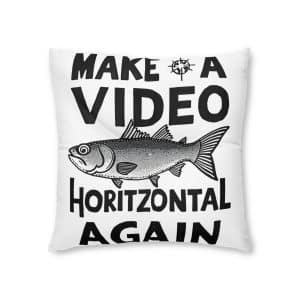 Make A Video Horizontal Again Tufted Floor Pillow Square