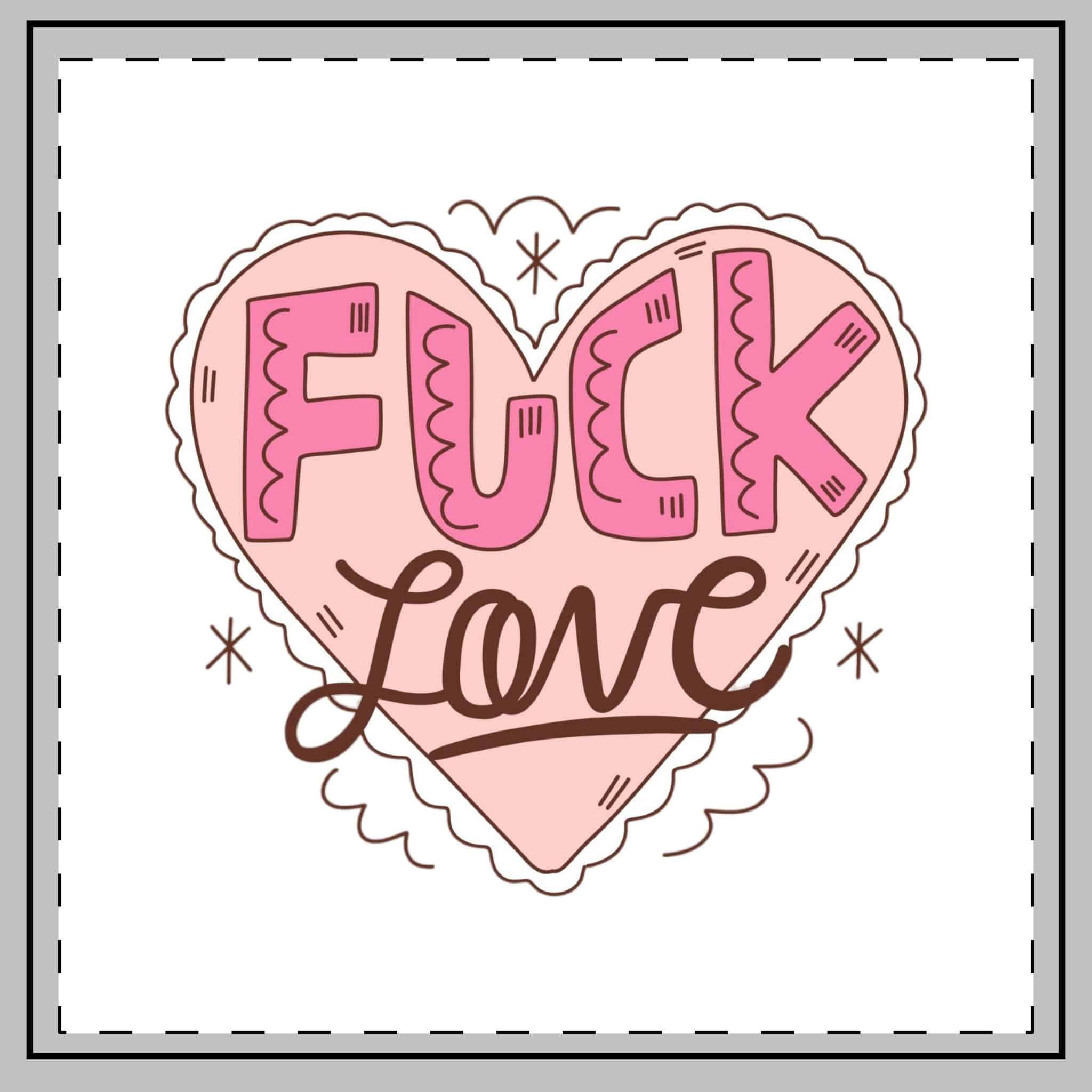 Fuck Love Throw Pillow - Image 2