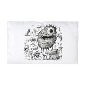 Tarjeta Monstruo Horror Halloween (1) Microfiber Pillowcase