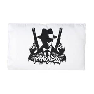 Mafia Gangster Silhouette People Graffiti Tag Hip Hop Street Art Typography Illustration Microfiber Pillowcase