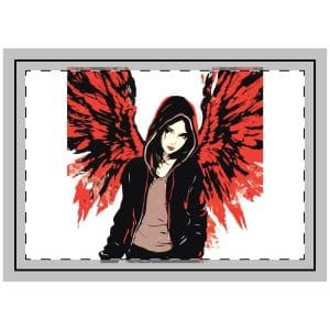 Whimsical Angel Girl Vector Illustration Throw Pillow