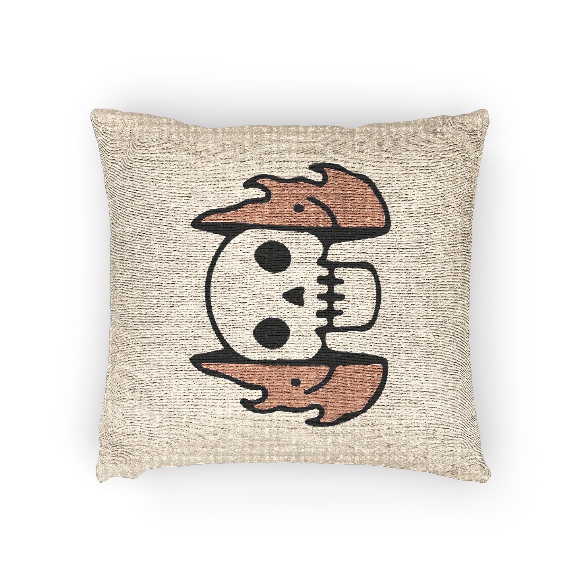 Cool Two Half Fire With Skull Face Inside Illustration Street Wear T Shirt Woven Pillow - Image 2