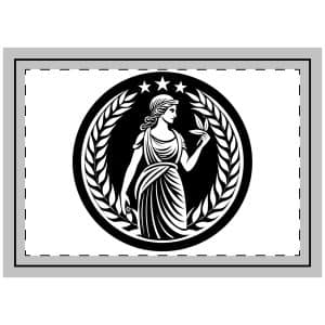 Greek Goddess Logo Design Vector Illustration Throw Pillow