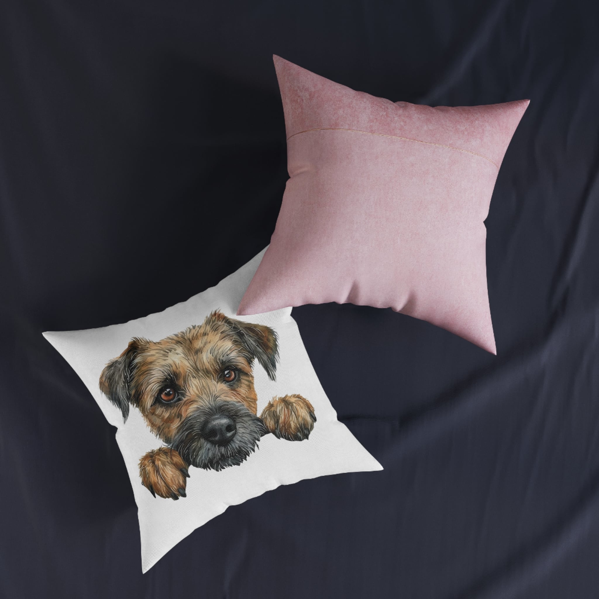 Dogs 28 Square Pillow Pink Back - Image 11