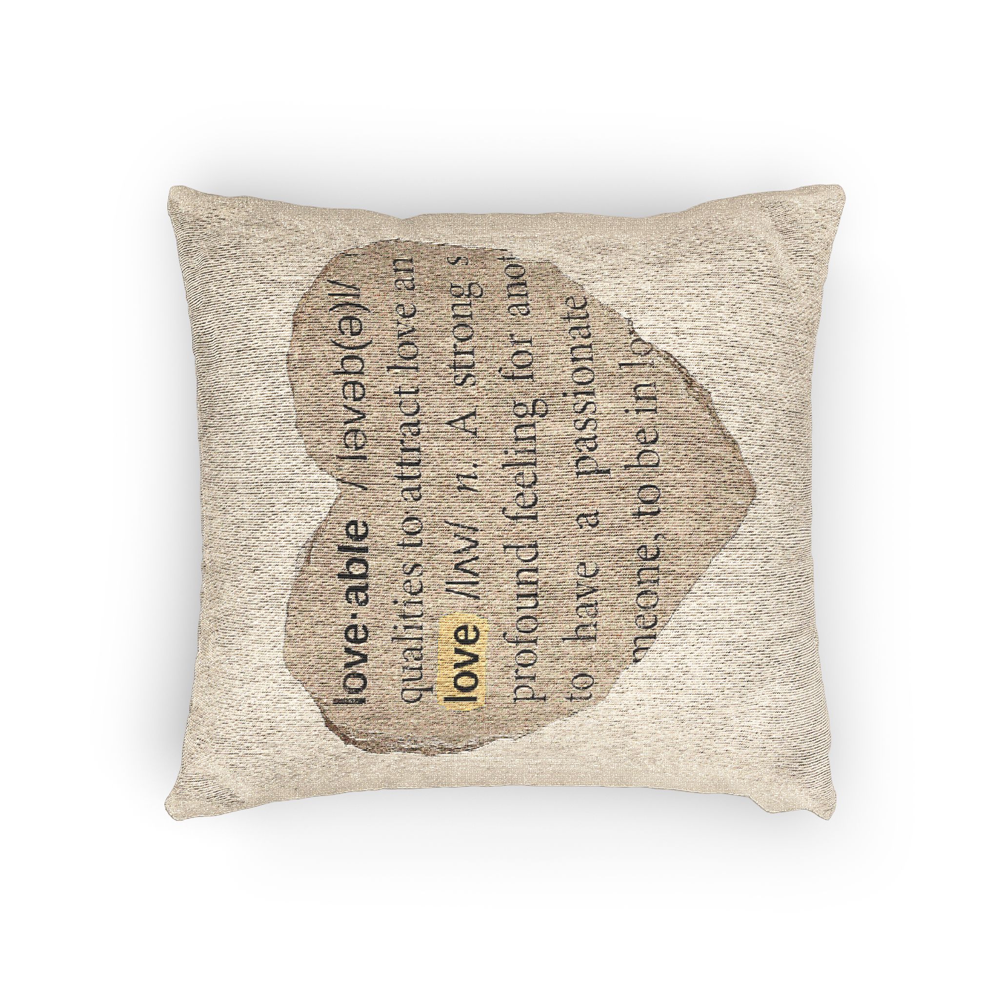 Love Definition Png Sticker Ripped Paper Ephemera Transparent Background Woven Pillow - Image 4