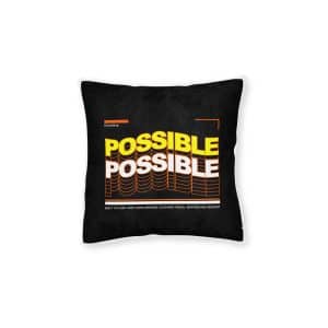 Possible Slogan Simple Vintage Fashion Square Pillow Pink Back