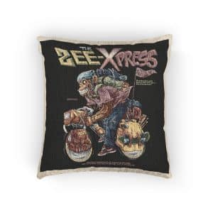 Cycling Chimpz 2 With Text Illustration Woven Pillow
