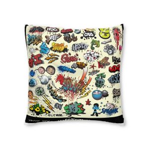 Seamless Graffiti Pattern (5) Tufted Floor Pillow Square