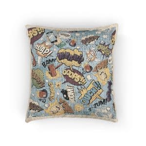 Comic Colorful Seamless Pattern With Bright Speech Bubbles Woven Pillow